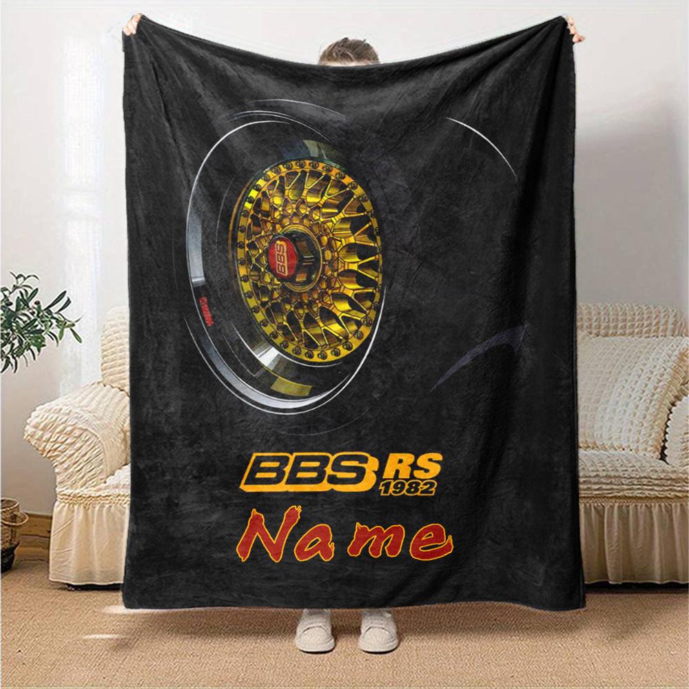 Bbs Rs 1982 Wheel Blanket With Customizable Name Soft And Comfortable Shawl Blanket For All Seasons Suitable For Home Travel Camping Office Decoration