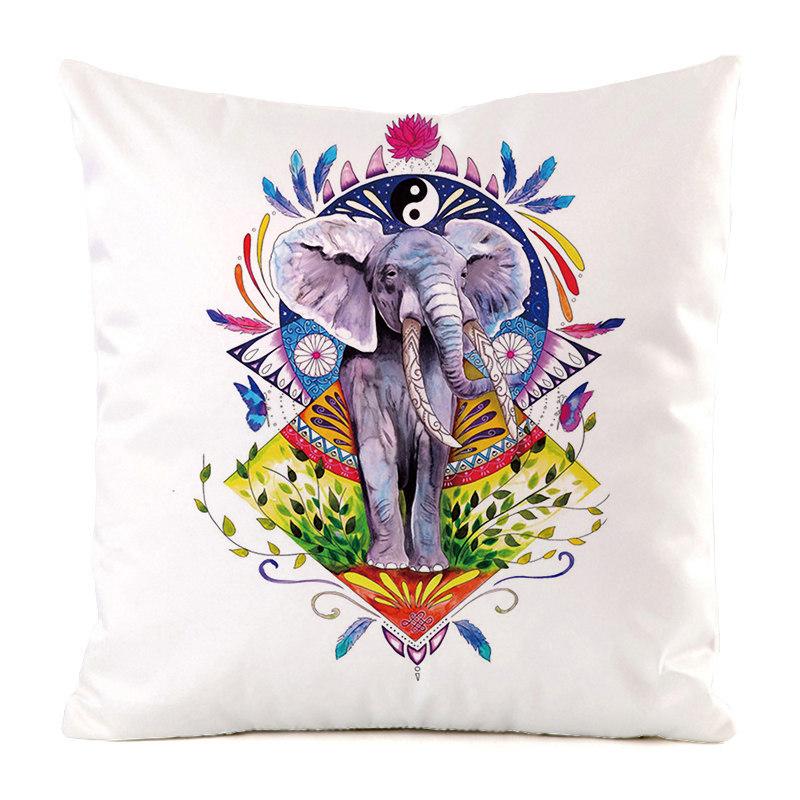 Colored Hand-Painted Animal Series Digital Printing Short Plush Pillow Covers for Car Sofa Office Cushion Cover Home Goods