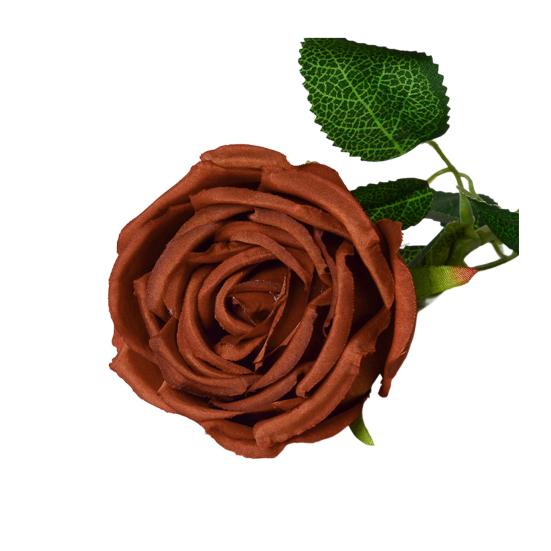 Artificial Rose Flower Big Bloom Fake Silk Rose Flower Realistic Faux Long Stem Rose Bouquet with Leaves for Home Kitchen Party Wedding Decor