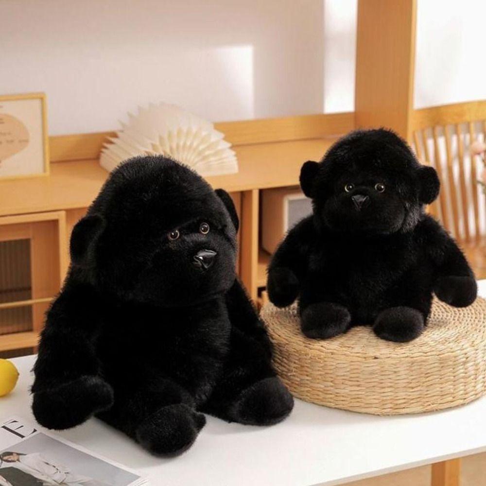 Wild Zoo Black Gorilla Plush Toy Ultra Soft Chimpanzee Plush Doll Stuffed Gorilla Kids Toy
