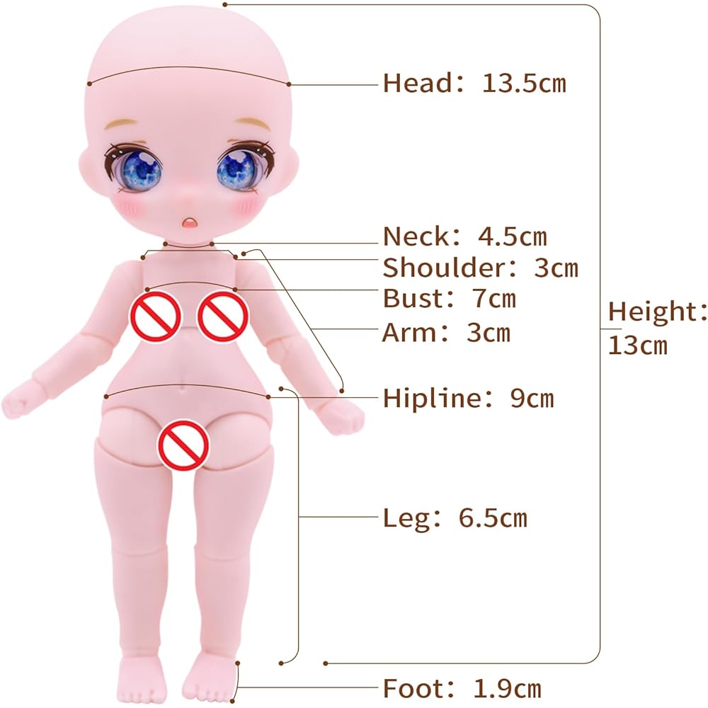 ICY Fortune Days BJD Doll 13cm Anime Style Gift Set Decorative DIY Exercise Collection for Girls 8+ Constellation Cancer