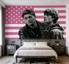 DDean  SSam WWinchester American Flag Banner Funny Tapestry Home Barber Shop Decor