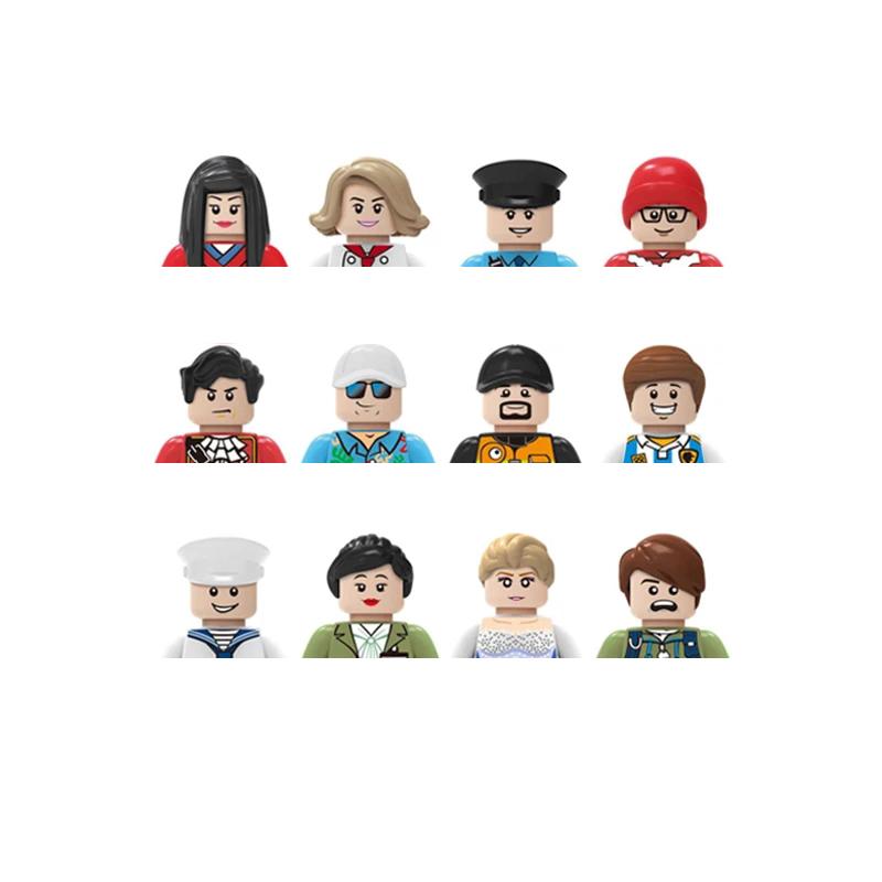 Non-Toxic City Characters Action Figures Building Blocks Policeman Teacher Fireman Occupation Mini Figurine Dolls Bricks Set Children Toys