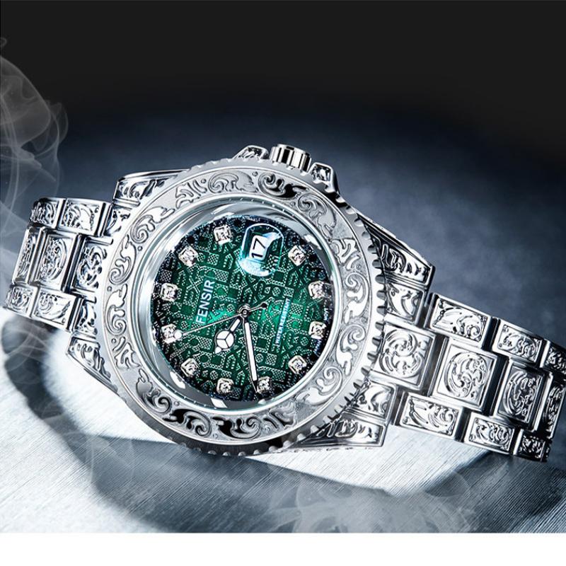 Uhr Herrenmode Retro Luxus Kreativ Stahlband Armbanduhr Analoge Uhren Leuchtzeiger Kalender Herren Quarz Armbanduhr Montre Homme