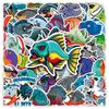 50 Piranha Personality Graffiti Ferocious Animal Decorative Water Cup Luggage Skateboard Guitar Stickers
