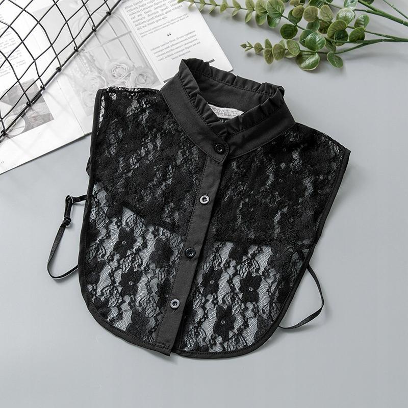 fake women' lace SHIRT WHITE COLLAR with elegant clasp