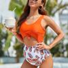 Women's Maternity Wear Sexy Hollow Feather Print One-Piece Swimsuit Swimwear