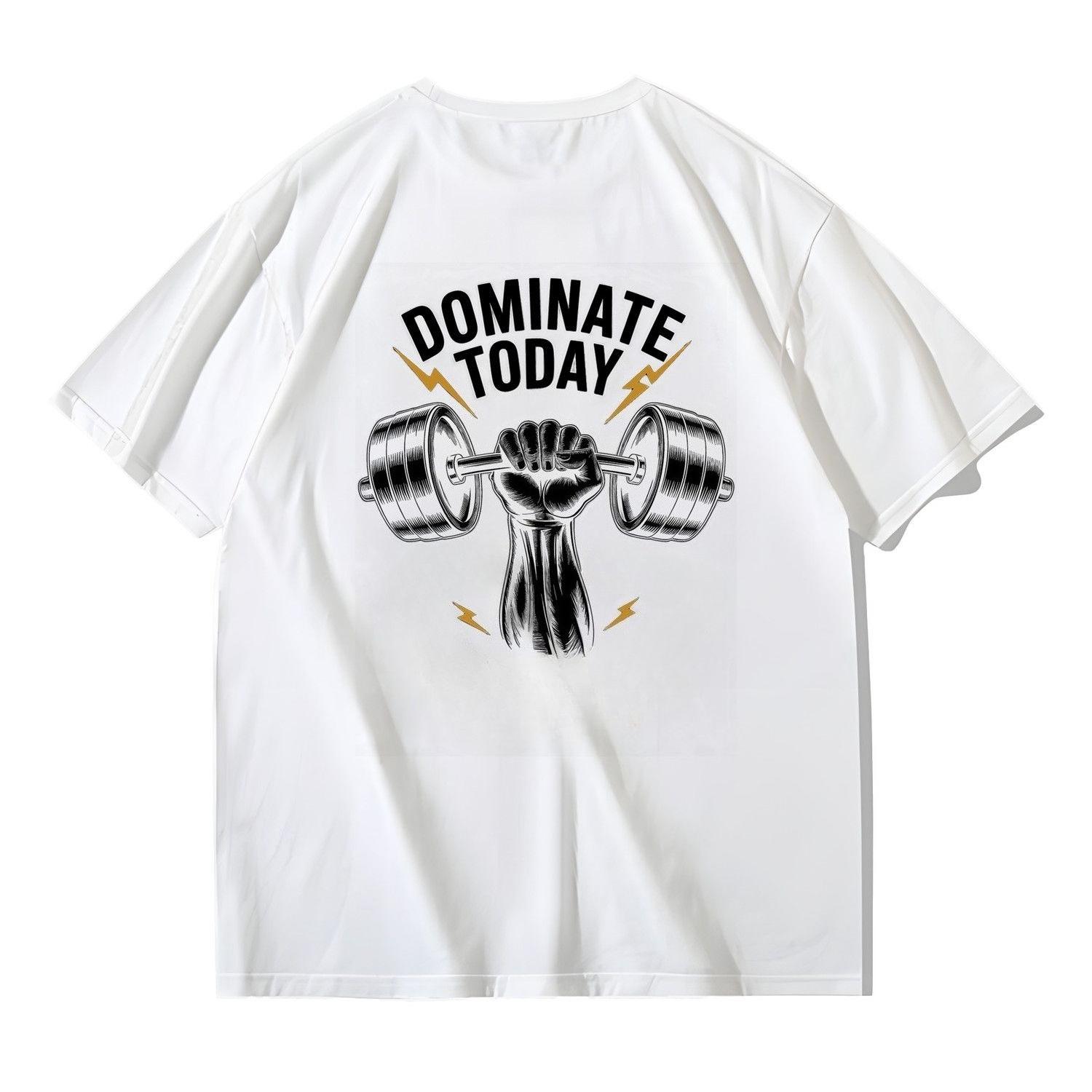 

2025 Autumn and Winter Couple Fitness Sports Style Pure Cotton T-shirt Printing Simple Trend Large Size Men s Women s T-shirt 4XL