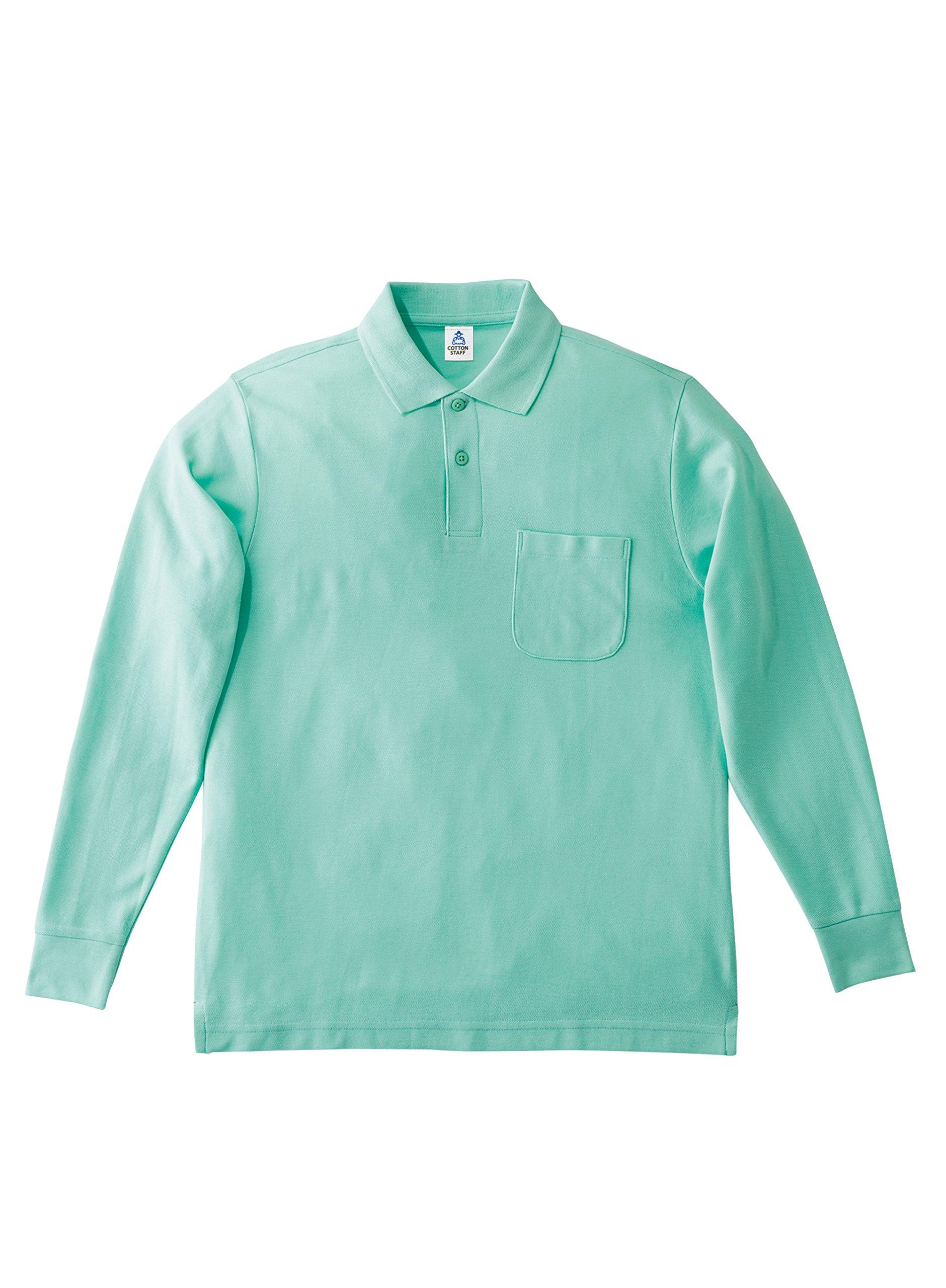 

LifeMax Men s CVC Pique Dry Long Sleeve Polo Shirt with Pocket, Mint Green, Size 3L (MS3115)