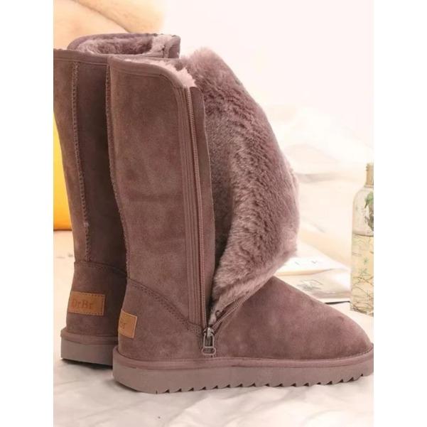 Dames Klassiek Dames Meisjes Winter Sneeuwlaarzen Waterdicht Warm Echt Leer Bont Australië Plus Fluweel Kniehoog Winter