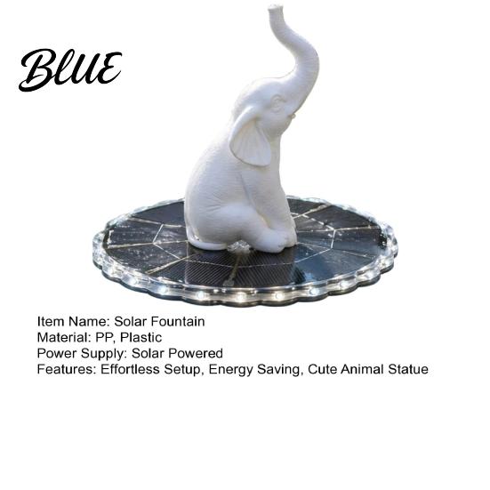 Automatic Floating Water Fountain Animal Statue Solar Fountain Bird Bath with LED Lights Powered Pond Pump for Garden Pool Backyard Decor