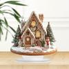 2D Christmas Snow House Statue Cartoon Castle Snow House Xmas Magic House Figurine  Desktop