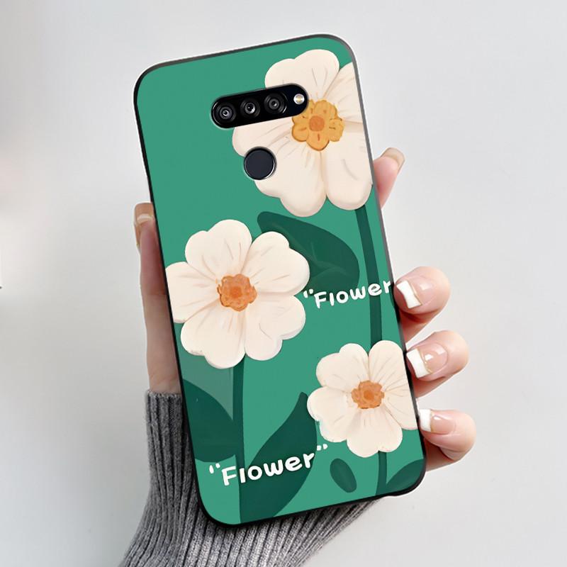 Weiche Hülle für LG K50S K40S Handyhülle LMX540HM LM-X540 LMX430HM LM-X430 Modischer Schmetterling Blume Schwarzer Silikon-Stoßfänger Abdeckung