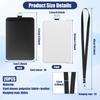 20 Pcs Sublimation ID Badge Holder Blank  PU Leather ID Badge Holder with Lanyard Heat Transfer Print Vertical ID Card Holder