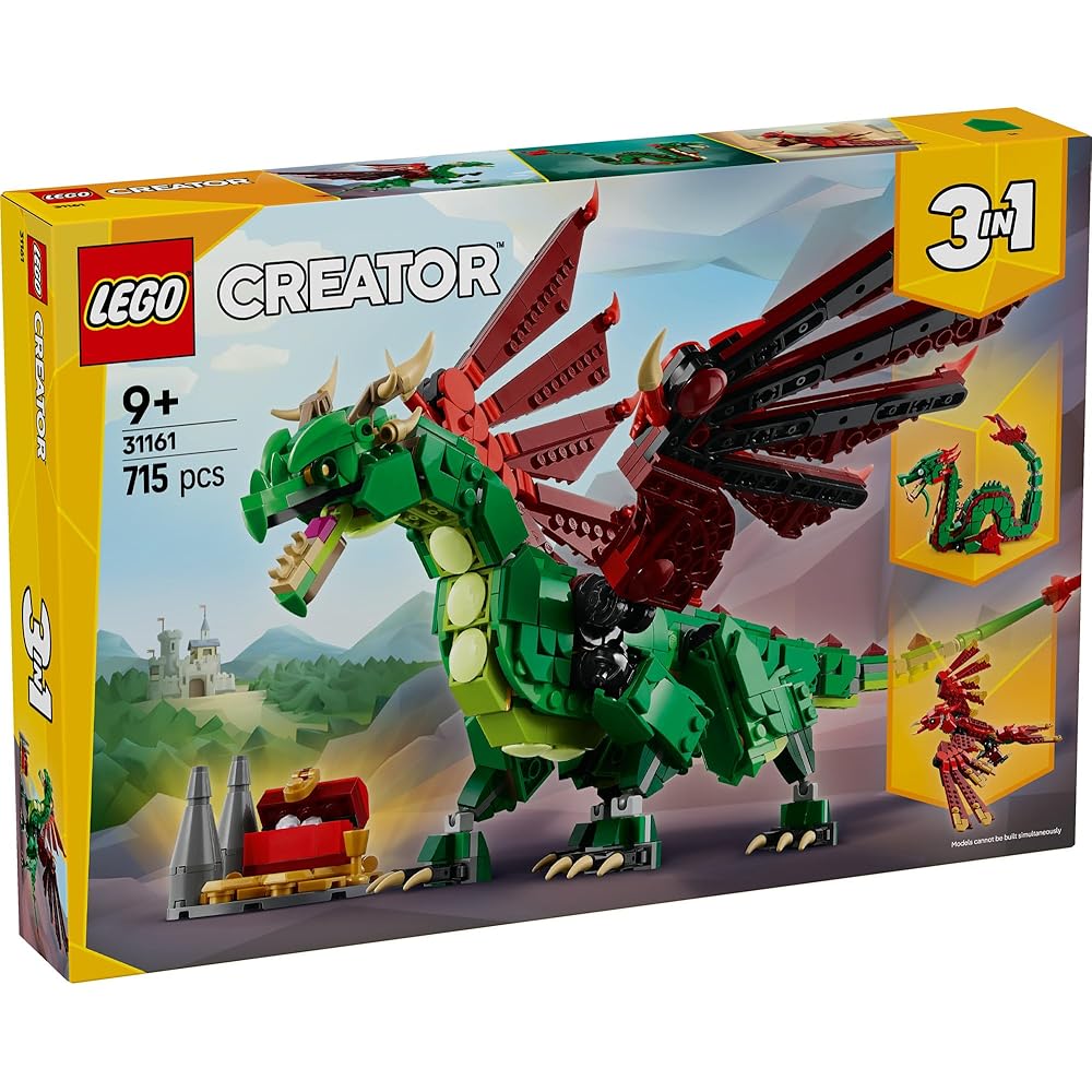 LEGO Creator Medieval Dragon Building Set 31161 for Kids Ages 9-11 Educational Toy