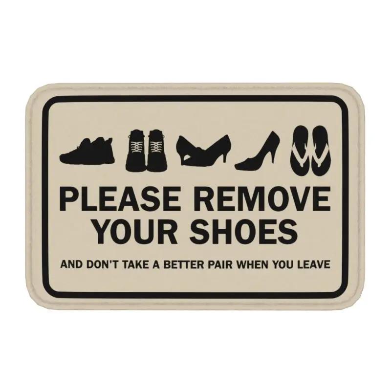 

Custom Please Remove Your Shoes Before Entering Doormat Anti-Slip Entrance Door Floor Mats Bedroom Balcony Rug Carpet Footpad 40x60cm