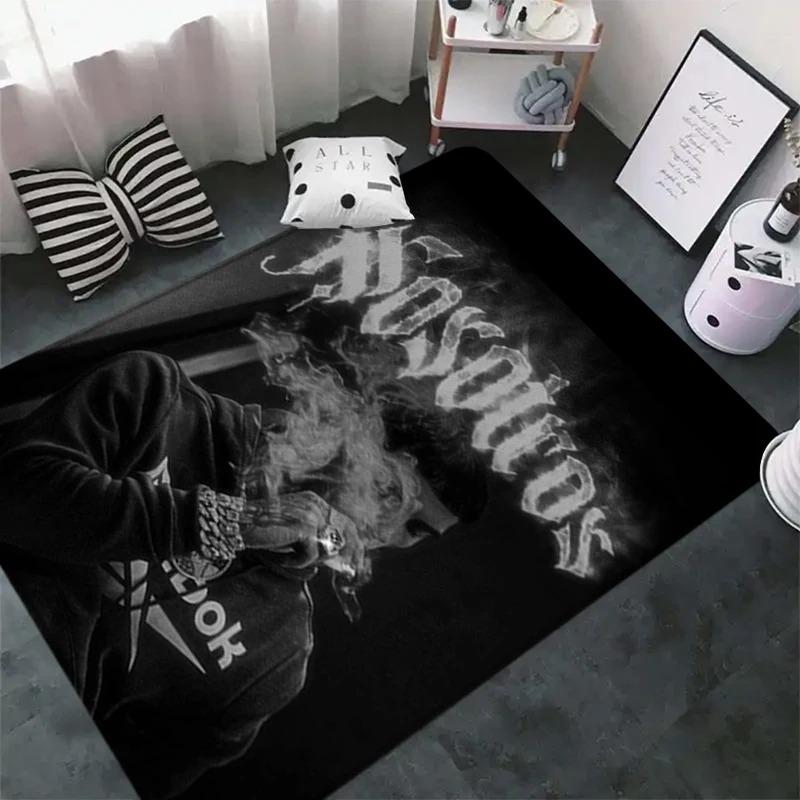 Mode Modern Rapper Patroon Tapijt voor Slaapkamer Woonkamer Bank Computerstoel Gebied Zacht Kleed Vloermatten Badkamer Antislipmat