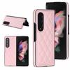 Samsung Galaxy Z Fold 7 6 5 4 3 5G Diamond Grid Pattern Leather Anti Fall Protective Hard Cover Fold7 Luxury Flip Phone Case