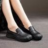 New Women's Loafers with A Shallow Opening, Round Toe, Comfortable and Versatile Soft Leather Flat Shoes