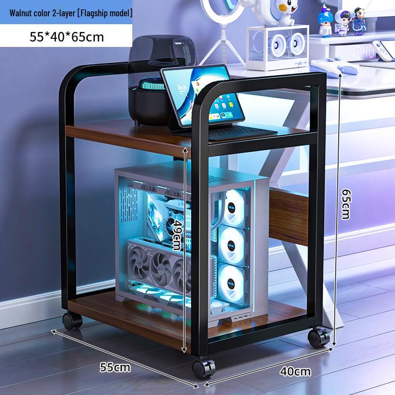 E-sports Room Computer Bracket: Movable Desktop Case Stand & Floor-standing Storage