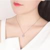 Buyee 925 Sterling Silver Flower Pendant Chain Pink & Yellow Crystal Cherry Blossoms Pendant for Woman Fine Jewelry Chain