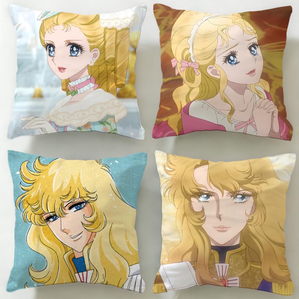 anime The Rose of Cushion Cover Soft EasyWash Pillow Case Versatile for Couch Bed Travel and Office