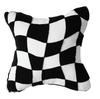 Model Room Simple Black And White Checkerboard Pillow Sofa Cushion Living Room Household Geometric Triangle Shape Backrest Ring