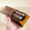 2026 Leather Pen Case Simple Small Pencil Case Cowhide Pencil Case Handmade Creative Men's and Women's Retro Stationery Box Storage Bag