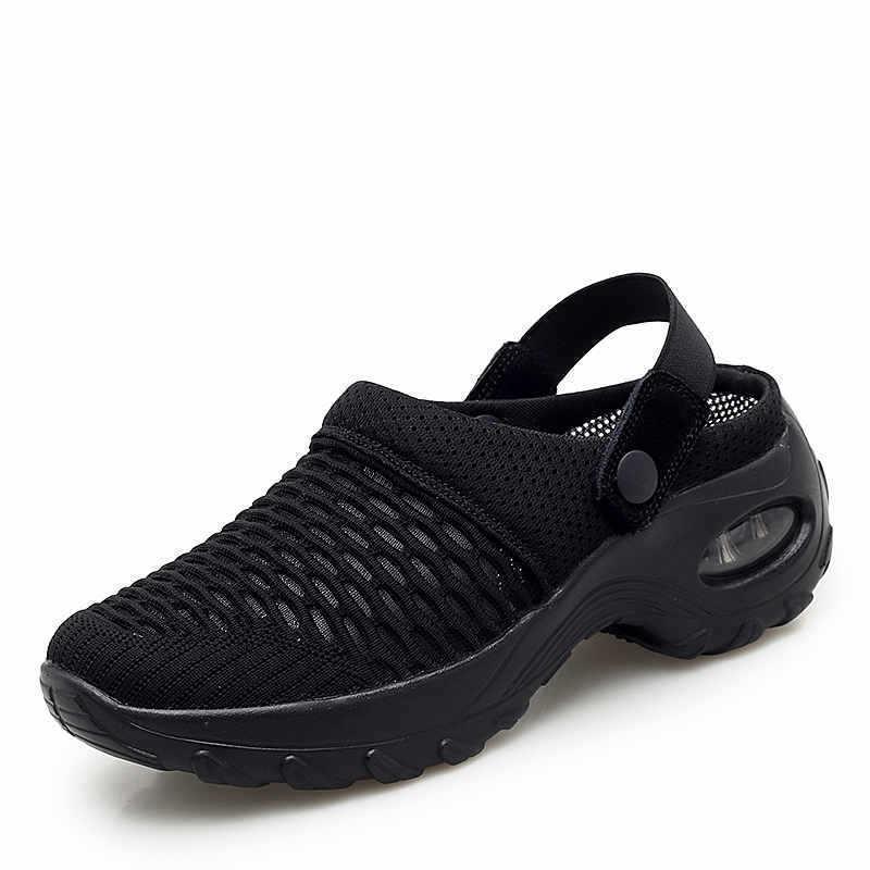 Plus Size Women's Summer 2021 Wedge Heel Closed-Toe Sandals, Two-Wear Style, European & American, Size 43.