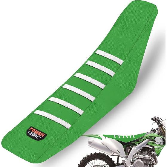 White Stripe Universial Seat Cover For Dirt Bike - Motorcycle Motorcross Enduro Seat Covers (Black)