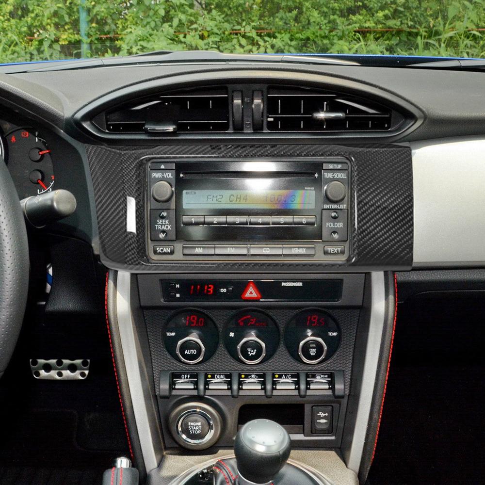 Real Carbon Fiber Console Central CD Player Cover Trim Panel Frame For Toyota GT86 For Subaru BRZ 2012-2020