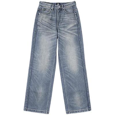 Women's 428 Mid Blue High Waist Straight Leg Jeans