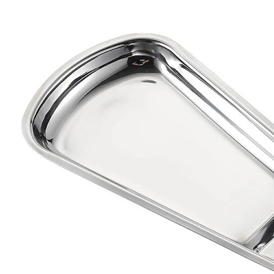 Metal Serving Spoon Rest Stainless Steel Buffet Tray, Holder with Food Tongs Cooking Accessory Rack, Plate for Bread Cake, Kitchen Counter Organizer