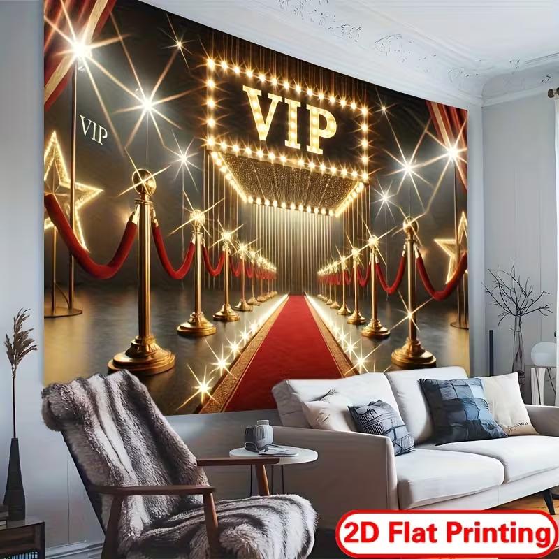 2D Hollywood VIP Entrance Background Cloth Red Carpet Party Photo Prop