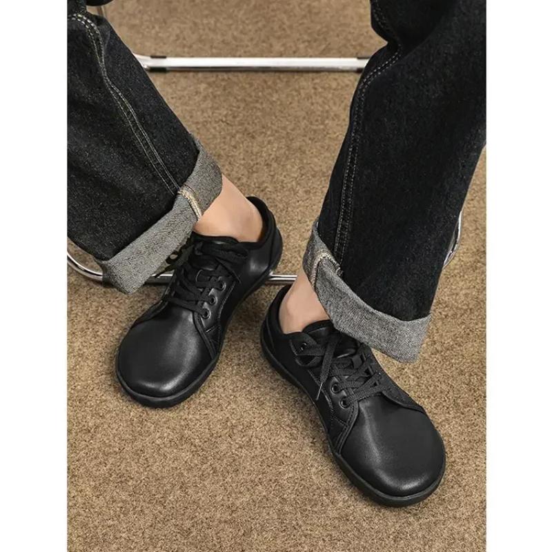 Pantofi pentru bărbați Pantofi largi, desculți, pentru bărbați, minimalisti din piele, pantofi casual, respirabili, confortabili, albi, pantofi de mers