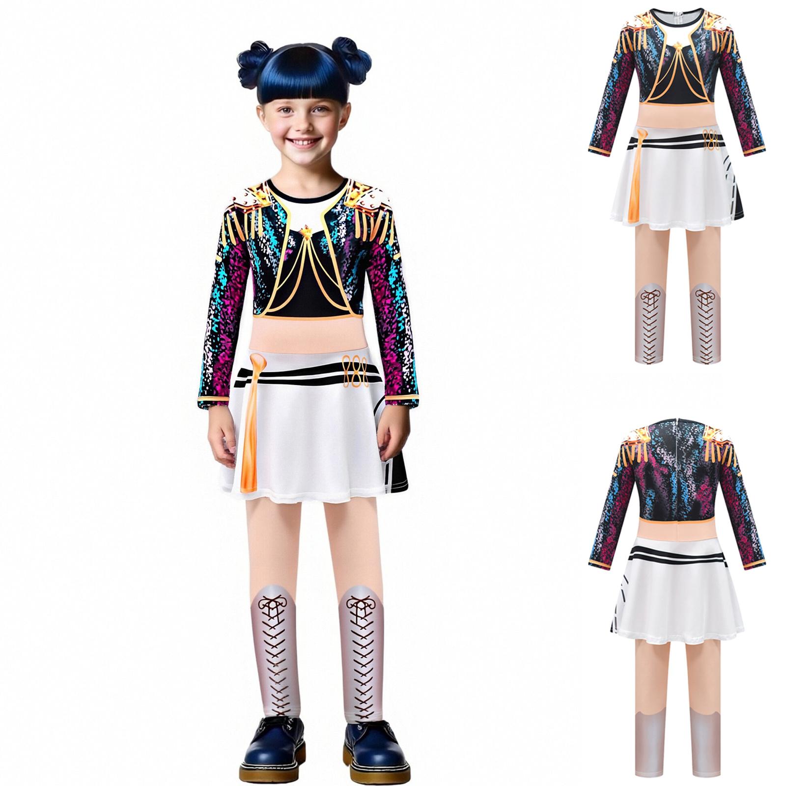 

Детские забавные принтованные юбка-брюки и комбинезон с полукорсетом 160 чёрный