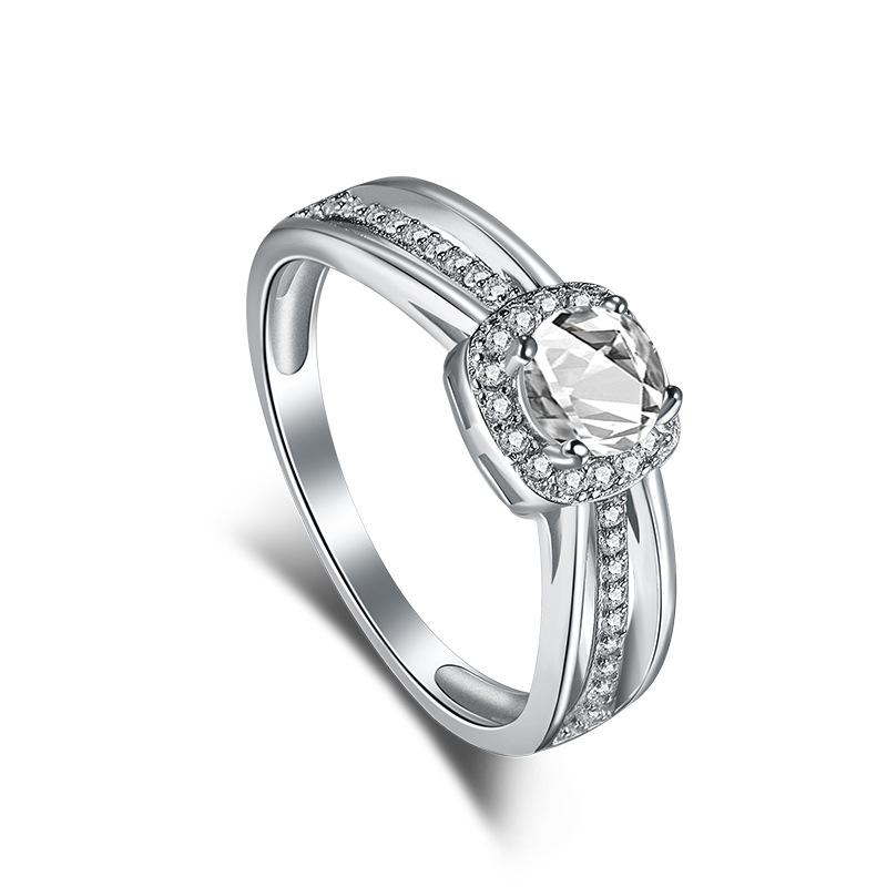 Tancise Women Classic 925 Sterling Silver  Zircon Ring Ladies Jewelry Wedding Promise Party Gift