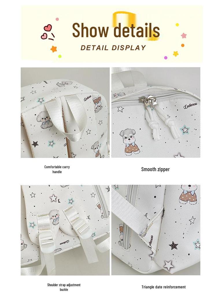Mori Girl Cute Japanese-Style Star Puppy Backpack for Teens