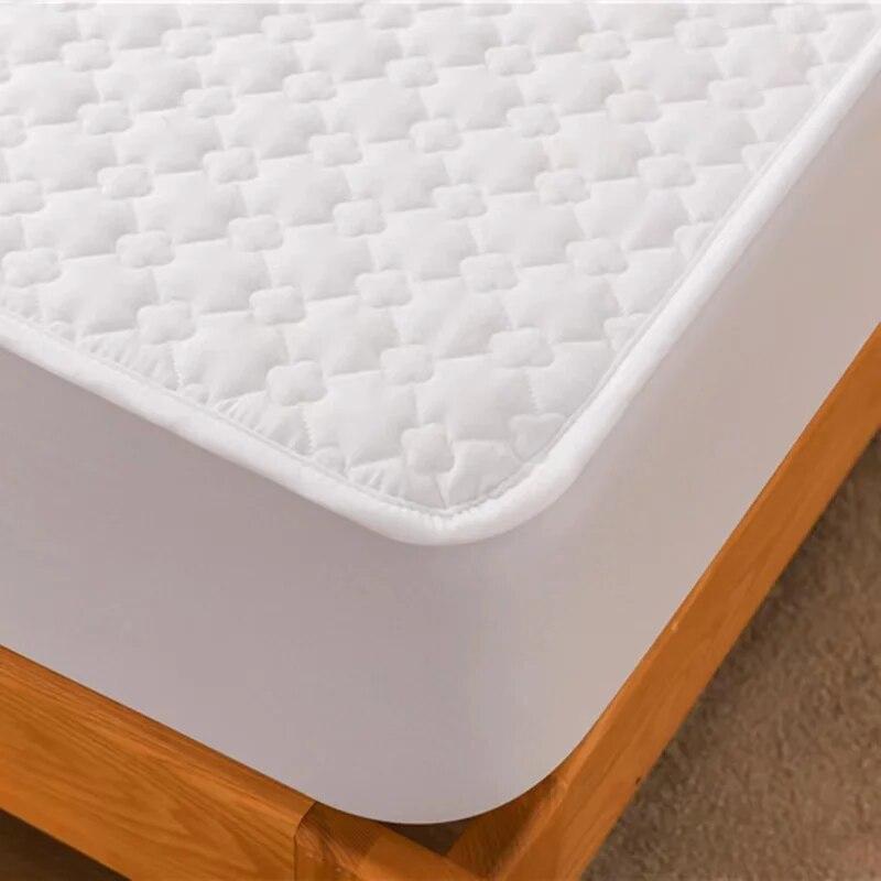 Anti-bacterial Anti-mite Bed Fitted Sheet 100% Cotton Quilted Mattress Cover Thicken All-inclusive Bed Protector Cover