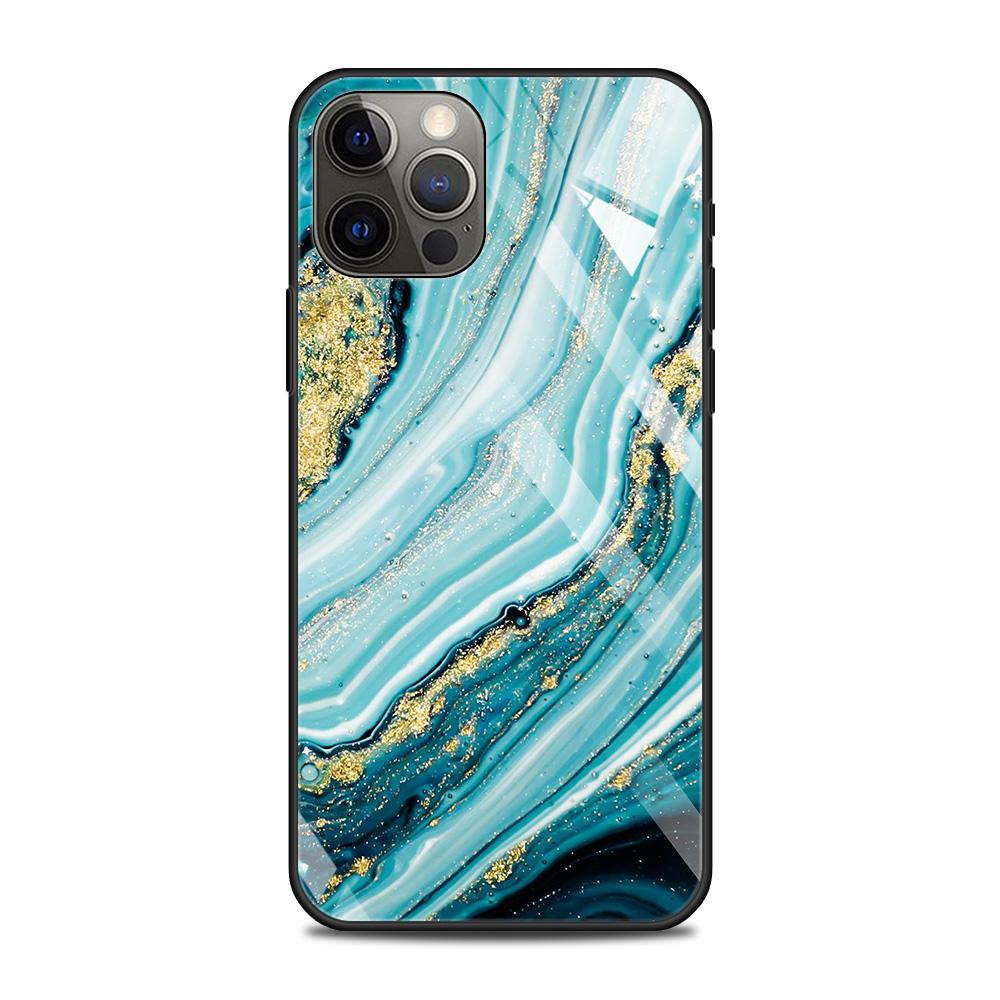 

Чехол для телефона из закаленного стекла для iPhone 12 11 Pro Max, чехол для iPhone Xs Max XR XS 7 8 Plus 11 Pro, цветной мрамор 12 pro max