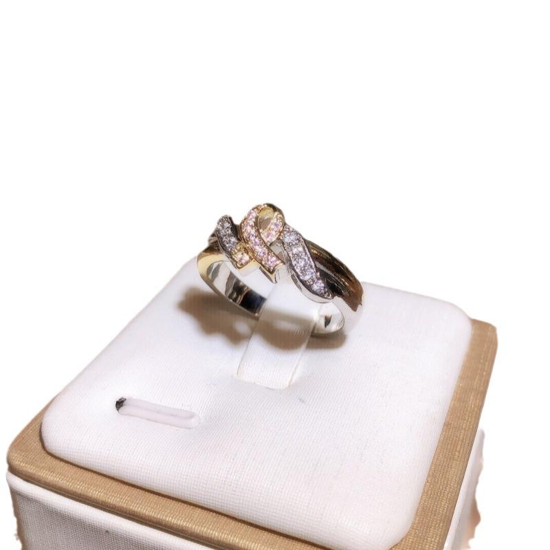 Vergoldeter Farbverteilungs-Farbschutz-Super-Flash-Diamant-Herzring