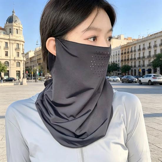 Sun Protection Guard Quick-Dry Fabric Ice Silk Face Guard with Breathable Mesh Cooling Fabric Extended Neck Gaiter Face Guard