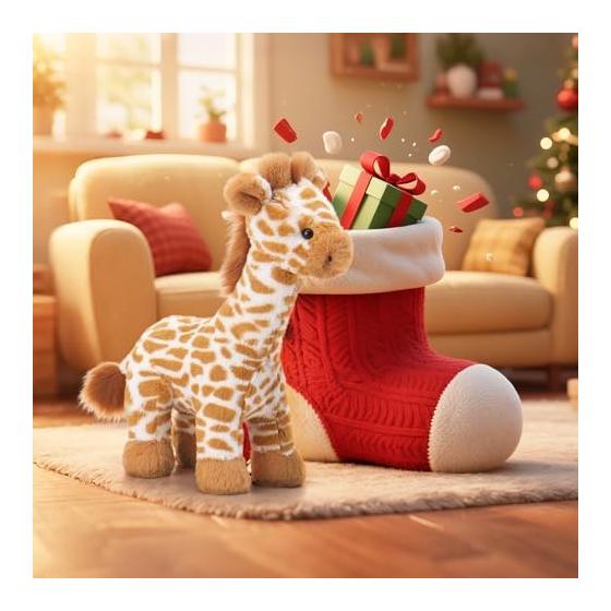 Apricot Lamb Meadow Giraffe Plush Toy, Soft and Cute, Fluffy Meadow Giraffe 30cm for Suitable for Boys and Girls