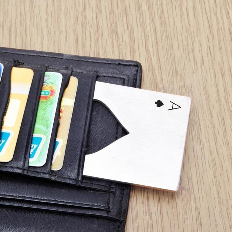 Nová chytrá pokerová karta Home Kitchen Bar Tool Otvírák na uzávěry lahví sodovky