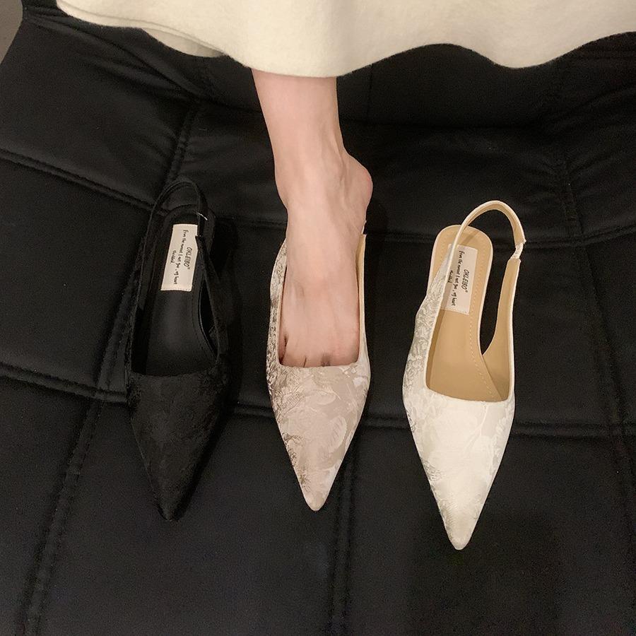 Nai Pai French Evening High Heel Retro Pointed Single Shoes Women's Shoes 2025 Summer New Chinese Beautiful Baotou Sandals