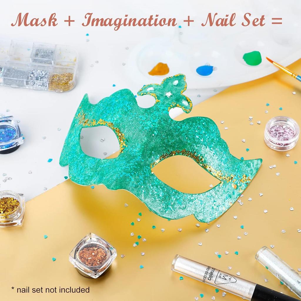 White Masks,DIY Unpainted Masquerade Masks Plain Half Face Masks Decorate