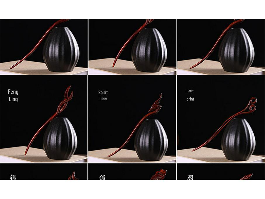 Rosewood Hairpins: Antique-Style Wood Hair Accessories for Hanfu & Qipao