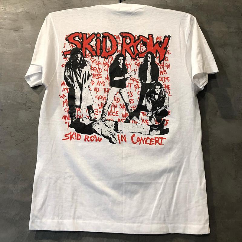 2024 Skid Row Fashion Skid Row Metal Rock Band PHOP Explosion Street Short-sleeved European Street Gang Handsome T-shirt Trend