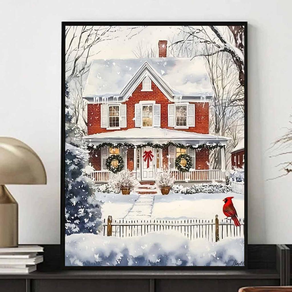 Christmas Atmosphere Diamond Art Set, 5D DIY Full Diamond Dot Painting Crystal Cross Stitch Painting Craft To Decorate Home Walls