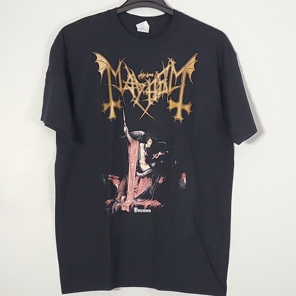 The True MAYHEM Daemon XL T-Shirt Black Mens Band Logo Unisex T-Shirt M